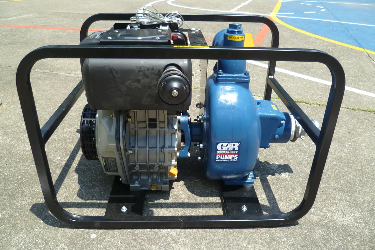 Motobomba industrial con motor diésel